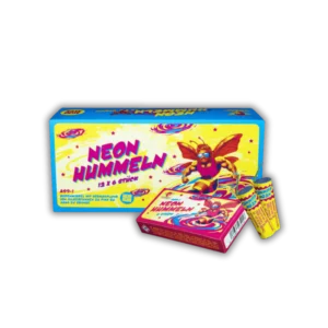 Albert Neon Hummeln F1 – Bodenwirbel 9 mm mit Silberfunken und Farbwechsel in Pink, Aqua und Orange, 6 Stück Packung