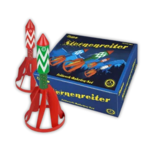 Funke Sternenreiter Raketen F2 – 4er-Sortiment mit Goldregen, Blink- und Silbercracker-Effekten.