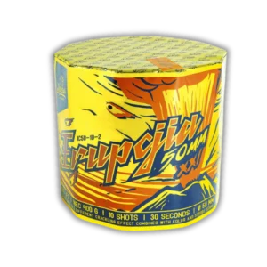 Iskra Erupcjia – F3 Feuerwerksbatterie, 10 Schuss, 50 mm Kaliber, Crackling- und Glitterweiden mit Farb- und Stroboeffekten, ca. 30 Sekunden