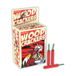 Lesli Wood Crackers – Jugendfeuerwerk, feines Crackling im Mini-Knaller-Look, 100 Stück je Packung.