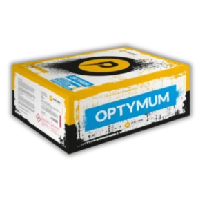 Verbundfeuerwerk Pryme Optymum 1.3G mit Silberpalmen, Brokatkronen, bunten Päonien, Blinksternen und Popping Flowers