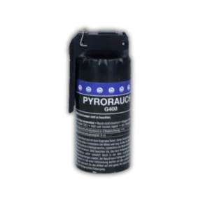 Pyroweb Rauchgranate G400 Schwarz (T1) mit Kipphebel-Zündung, 70 g NEM und dichter Rauchentwicklung.