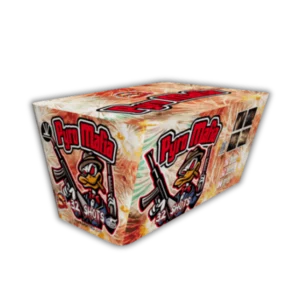 SR Pyro Pyro Mafia 32 Schuss Fächerbatterie (480g NEM) mit Knisterlanzen, farbigen Blinkerbuketts in Grün-Pink und Gold, sowie Titan-Finale.