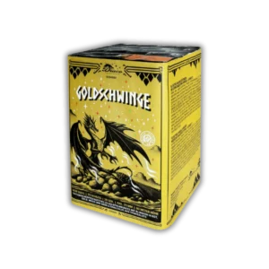 Draco Goldschwinge F2 – Tieftonheuler Batterie mit Goldpalmbuketts, Blinkern (Rot, Gold, Weiß, Grün) und Titansalut-Finale
