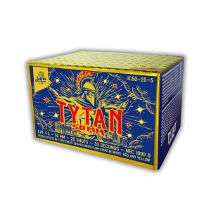 Iskra Tytan 25 Schuss Profi-Batterie, massives 50mm Kaliber, Kategorie F3 mit 1kg Nettoexplosivstoffmasse